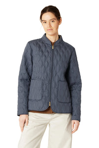 Ilse Jacobsen Short Quilt Jacket in Ombre Blue AROS06