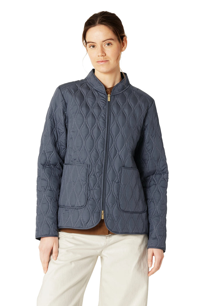Ilse Jacobsen Short Quilt Jacket in Ombre Blue AROS06