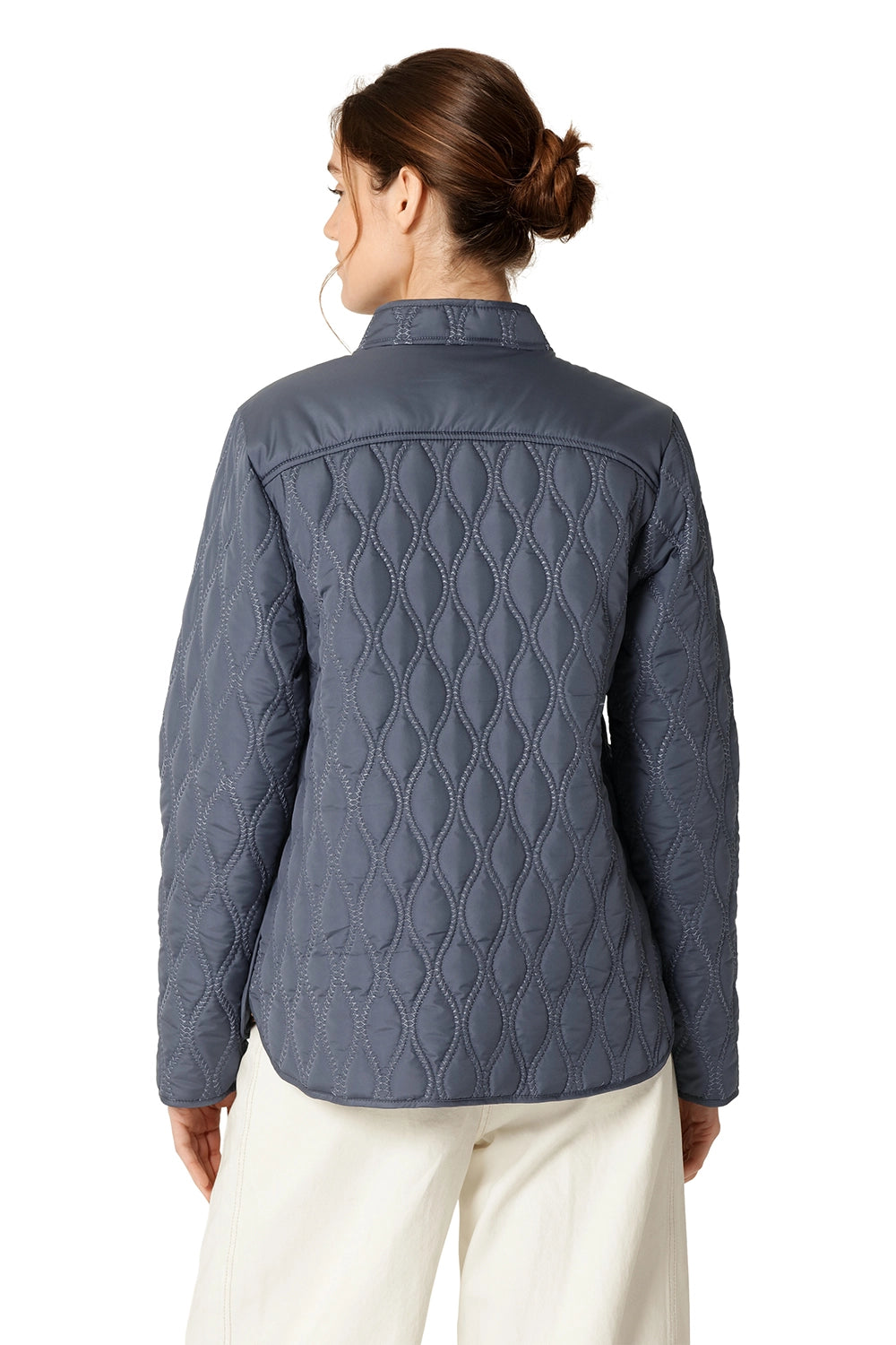 Ilse Jacobsen Short Quilt Jacket in Ombre Blue AROS06