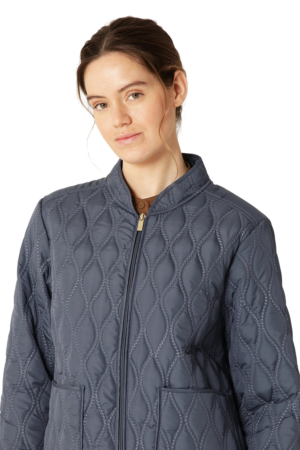 Ilse Jacobsen Short Quilt Jacket in Ombre Blue AROS06