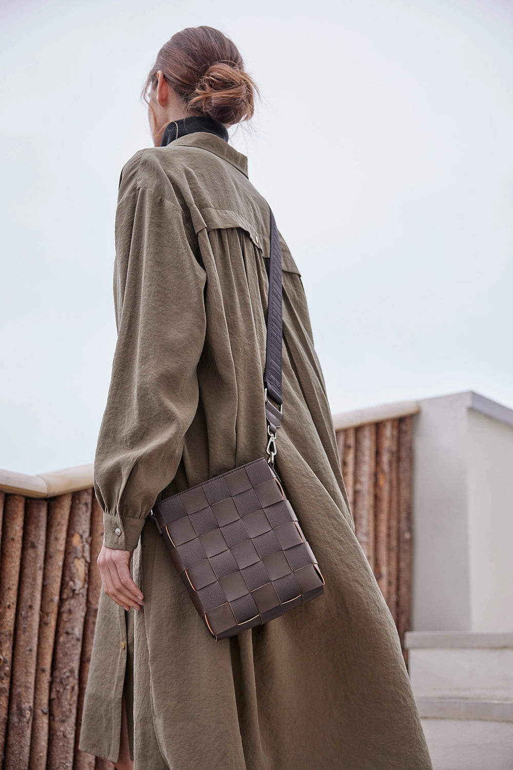 Ilse Jacobsen Cross-Body Shopper in Chocolate Brown CHIP03