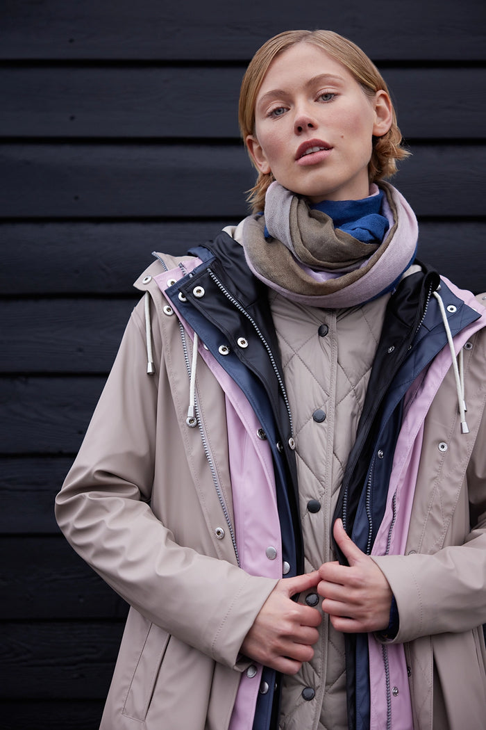 Ilse Jacobsen Dip Dye Scarf in Mauve Dip Dye WOOCA01