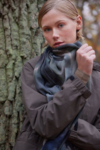 Ilse Jacobsen Moss Printed Scarf in Moss Print WOOCA03 - Pre-Order April Delivery