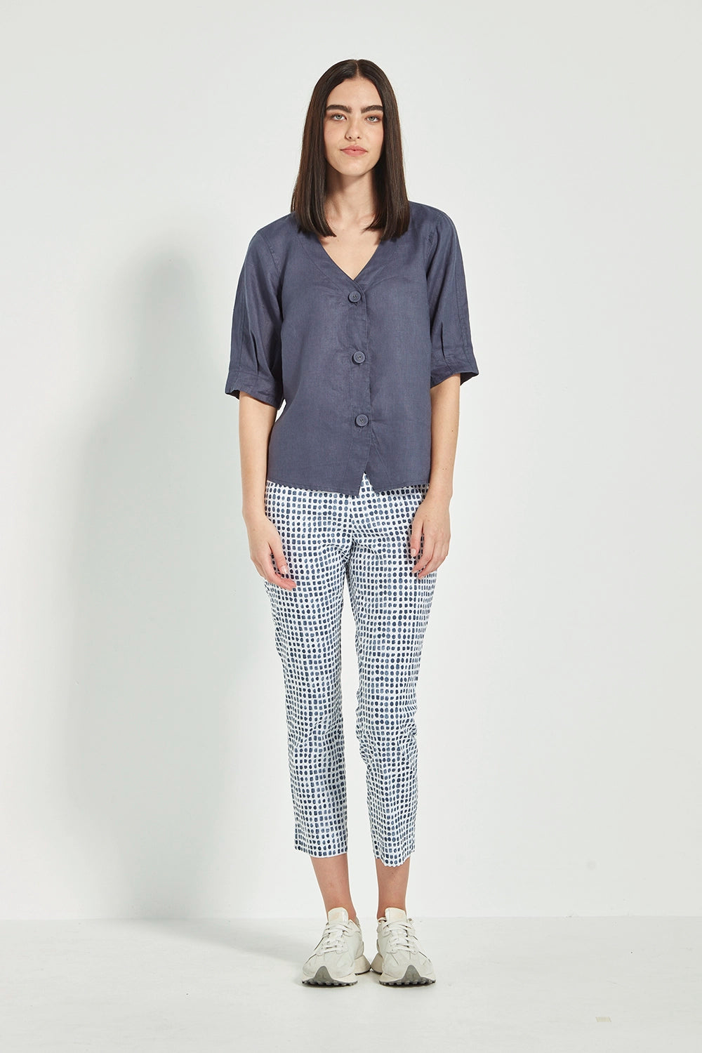 Verge Acrobat Tile 7/8 Pant in Denim Print 9873LW