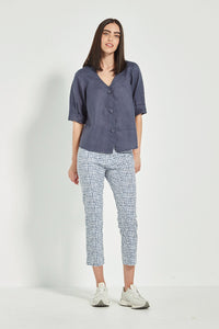 Verge Acrobat Tile 7/8 Pant in Denim Print 9873LW