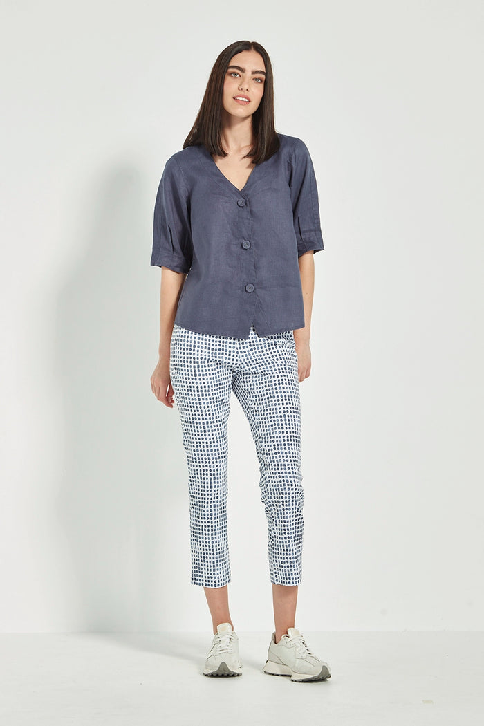 Verge Acrobat Tile 7/8 Pant in Denim Print 9873LW