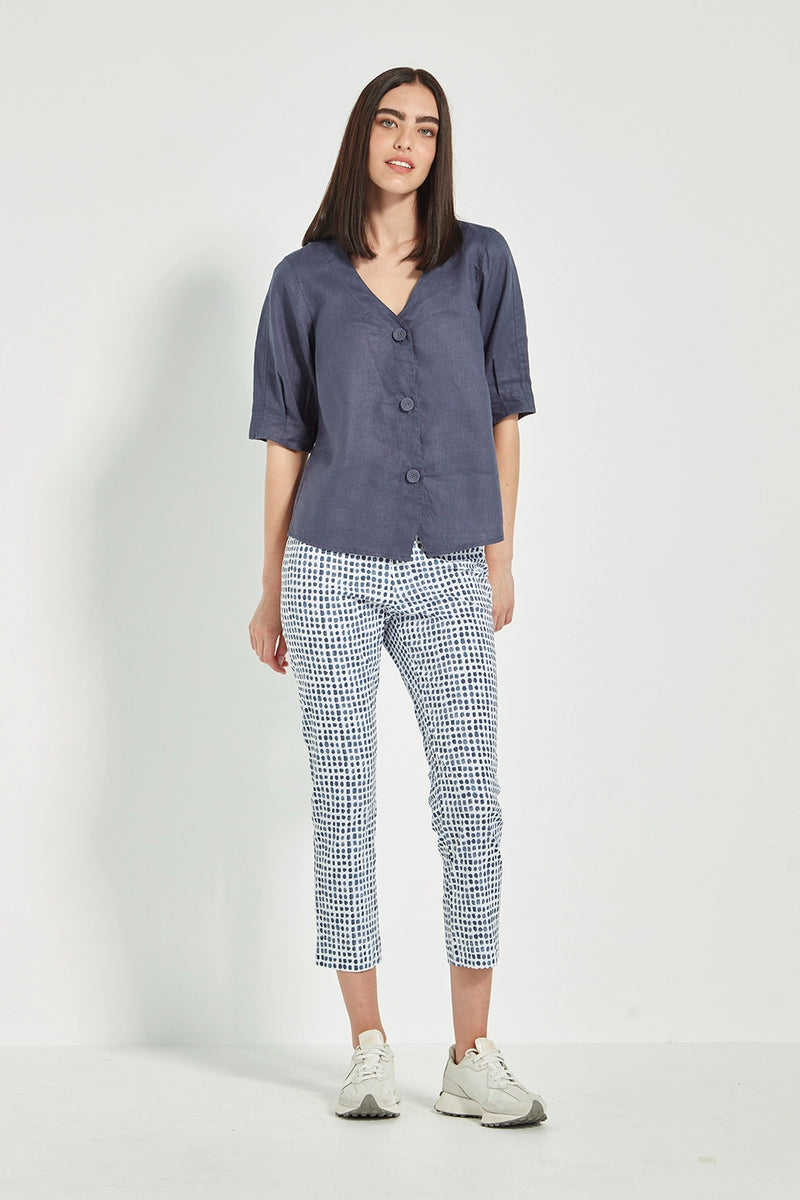 Verge Acrobat Tile 7/8 Pant in Denim Print 9873LW