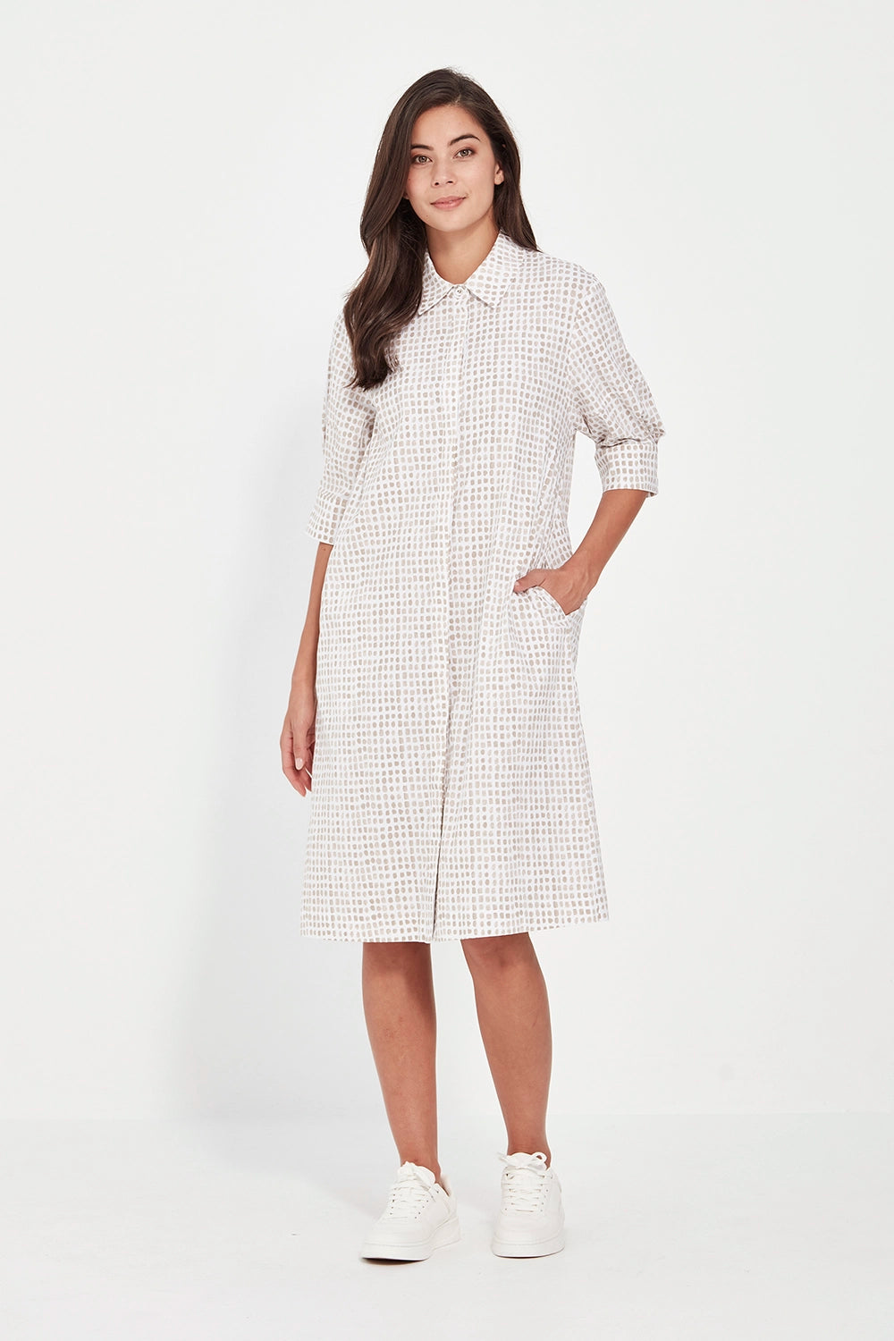 Verge Acrobat Tile Dress in Bark Print 9927LW