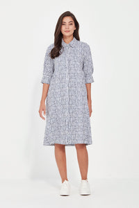 Verge Acrobat Tile Dress in Denim Print 9927LW