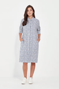 Verge Acrobat Tile Dress in Denim Print 9927LW