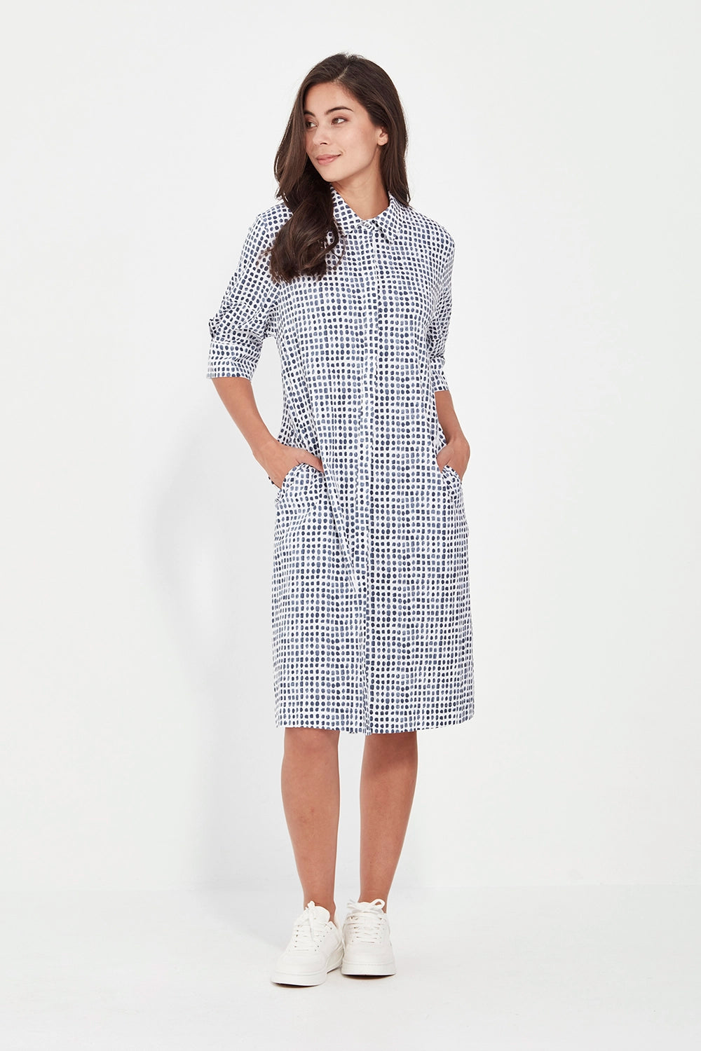 Verge Acrobat Tile Dress in Denim Print 9927LW