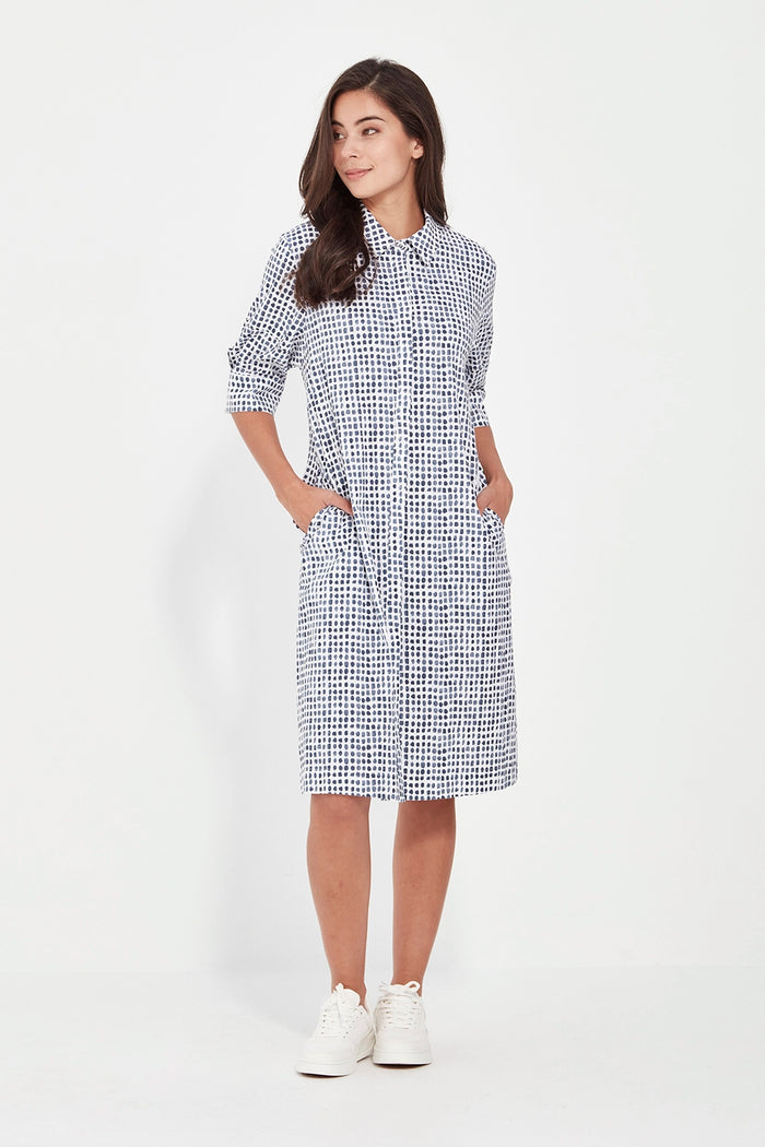 Verge Acrobat Tile Dress in Denim Print 9927LW