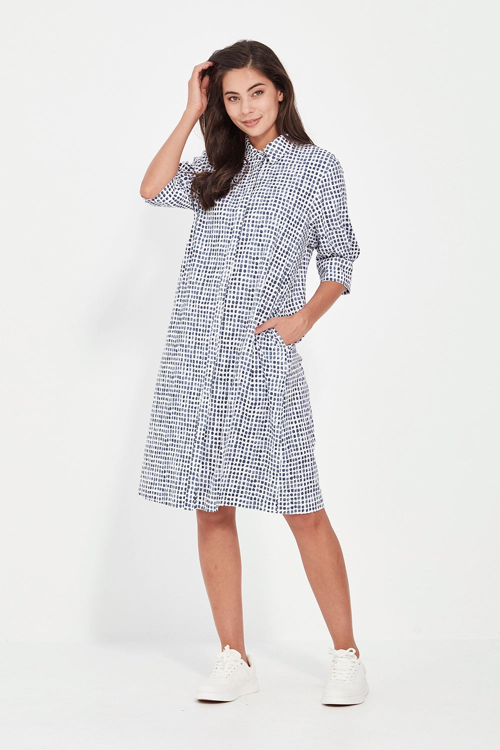 Verge Acrobat Tile Dress in Denim Print 9927LW