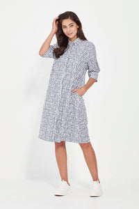 Verge Acrobat Tile Dress in Denim Print 9927LW