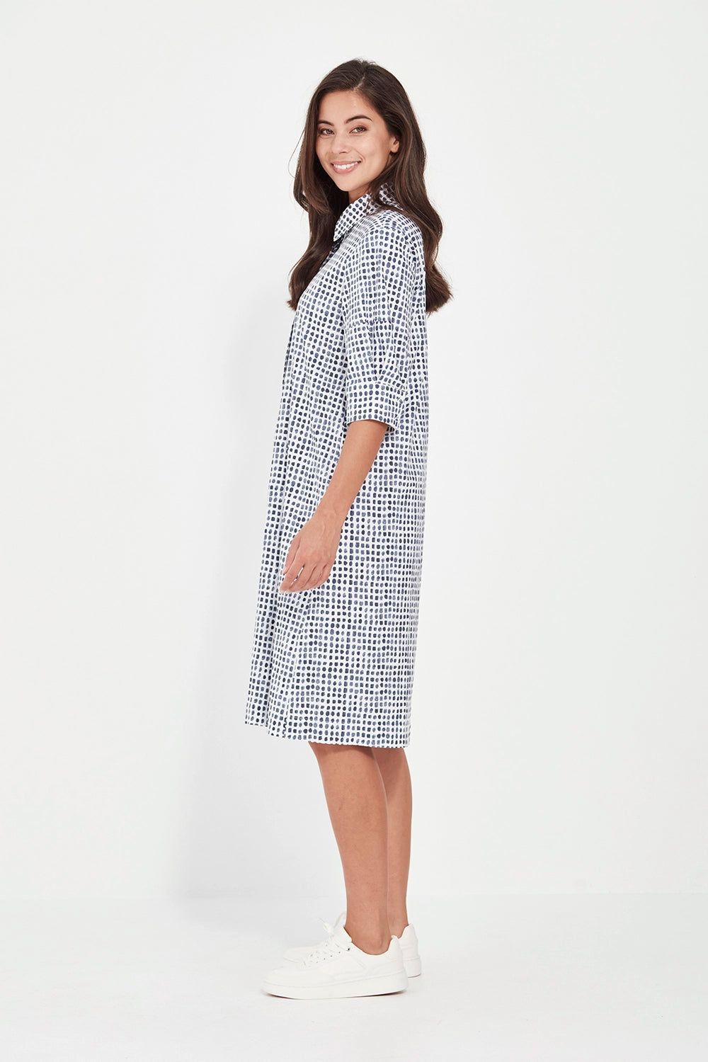 Verge Acrobat Tile Dress in Denim Print 9927LW