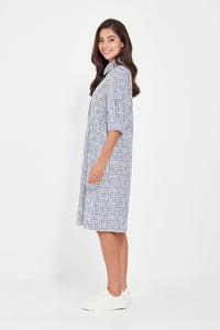 Verge Acrobat Tile Dress in Denim Print 9927LW
