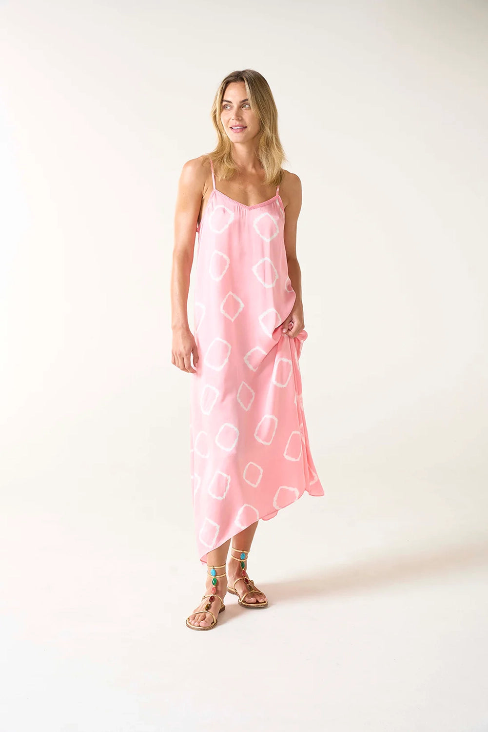 One Season Llew Slip Atlas Flamingo Cupro Pink