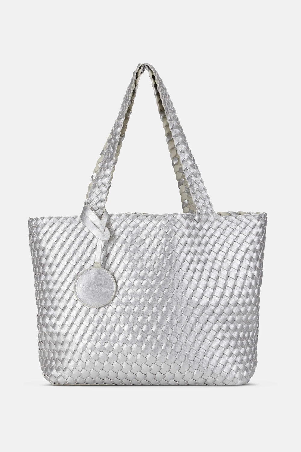 Ilse Jacobsen Tote Bag Braided in Milk Creme Silver BAG06C