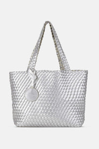 Ilse Jacobsen Tote Bag Braided in Milk Creme Silver BAG06C