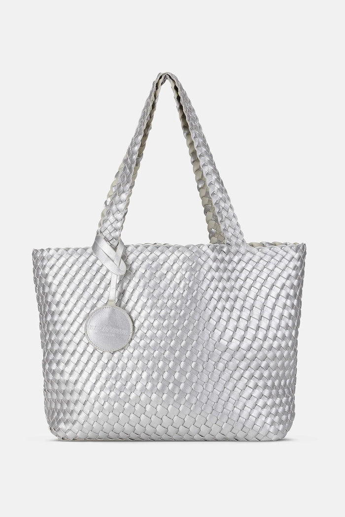 Ilse Jacobsen Tote Bag Braided in Milk Creme Silver BAG06C