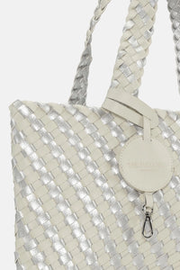 Ilse Jacobsen Tote Bag Braided in Milk Creme Silver BAG06C