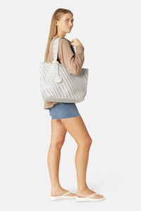 Ilse Jacobsen Tote Bag Braided in Milk Creme Silver BAG06C
