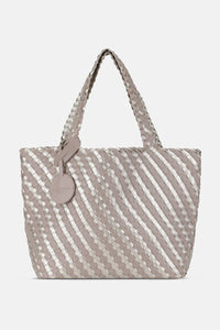 Ilse Jacobsen Tote Bag Braided in Atmosphere Platinum BAG06C