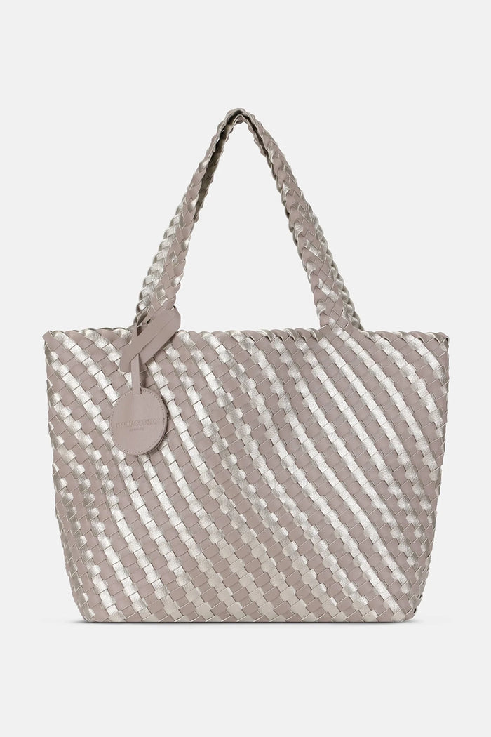 Ilse Jacobsen Tote Bag Braided in Atmosphere Platinum BAG06C