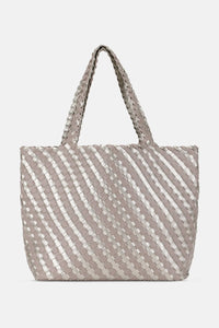 Ilse Jacobsen Tote Bag Braided in Atmosphere Platinum BAG06C