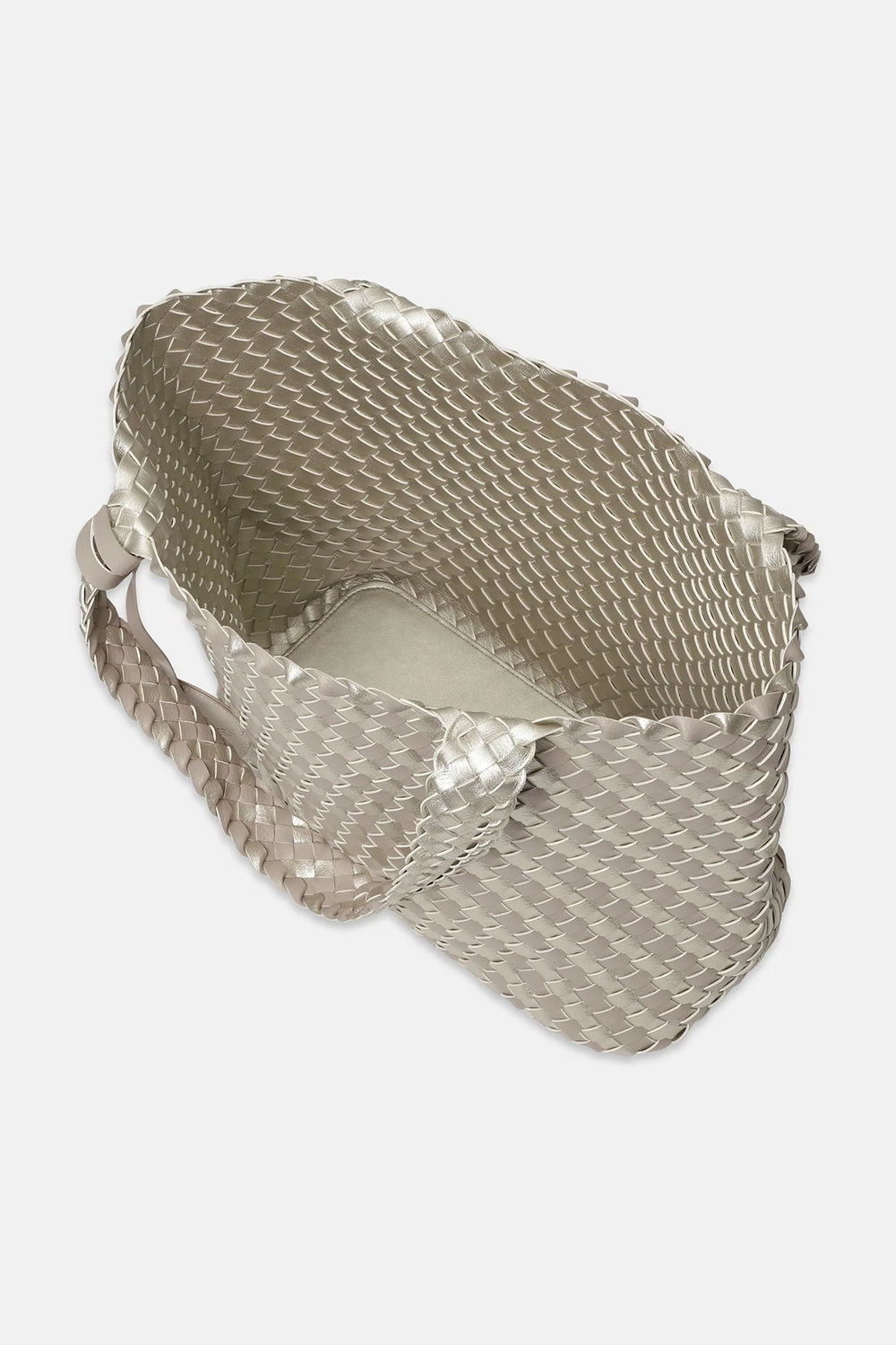 Ilse Jacobsen Tote Bag Braided in Atmosphere Platinum BAG06C