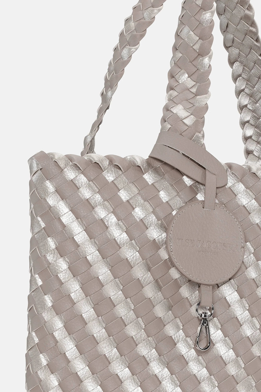 Ilse Jacobsen Tote Bag Braided in Atmosphere Platinum BAG06C