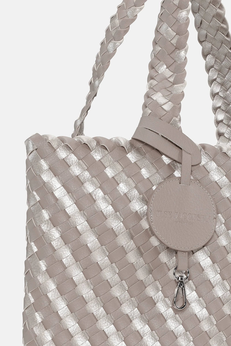 Ilse Jacobsen Tote Bag Braided in Atmosphere Platinum BAG06C