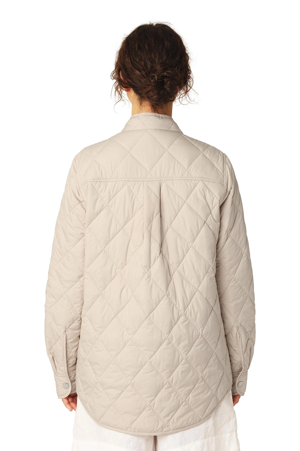 Ilse Jacobsen Quilted Shirt Jacket in Light Camel BEAT04