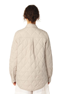 Ilse Jacobsen Quilted Shirt Jacket in Light Camel BEAT04