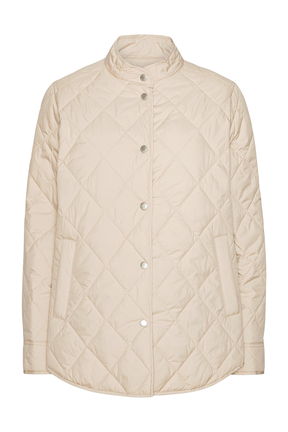 Ilse Jacobsen Quilted Shirt Jacket in Light Camel BEAT04