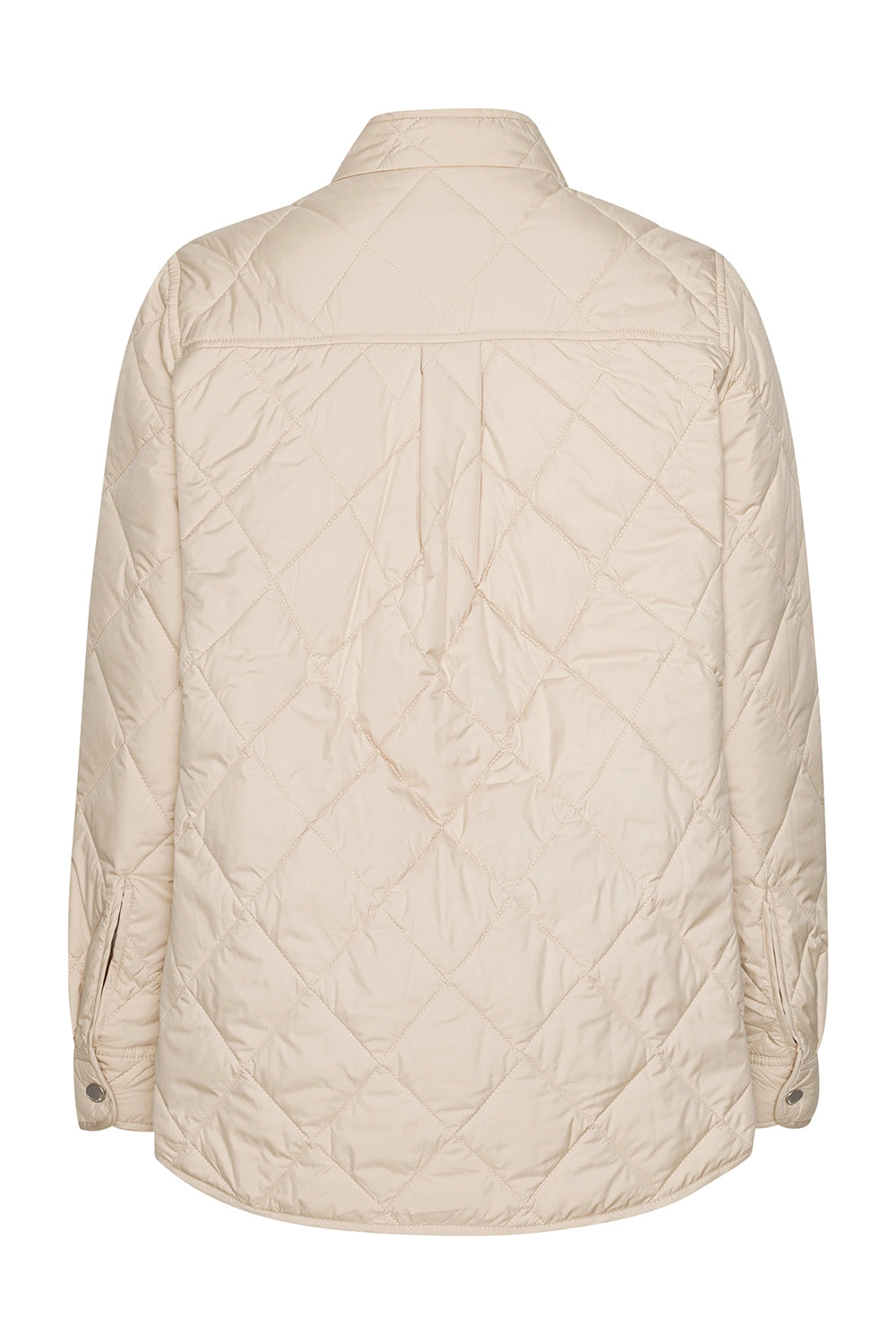Ilse Jacobsen Quilted Shirt Jacket in Light Camel BEAT04