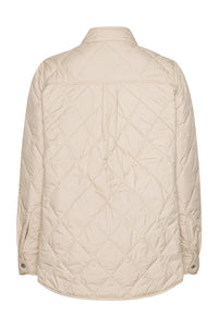 Ilse Jacobsen Quilted Shirt Jacket in Light Camel BEAT04