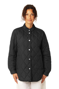 Ilse Jacobsen Quilted Shirt Jacket in Dark Indigo BEAT04