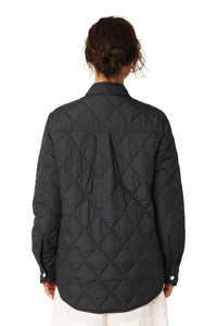 Ilse Jacobsen Quilted Shirt Jacket in Dark Indigo BEAT04