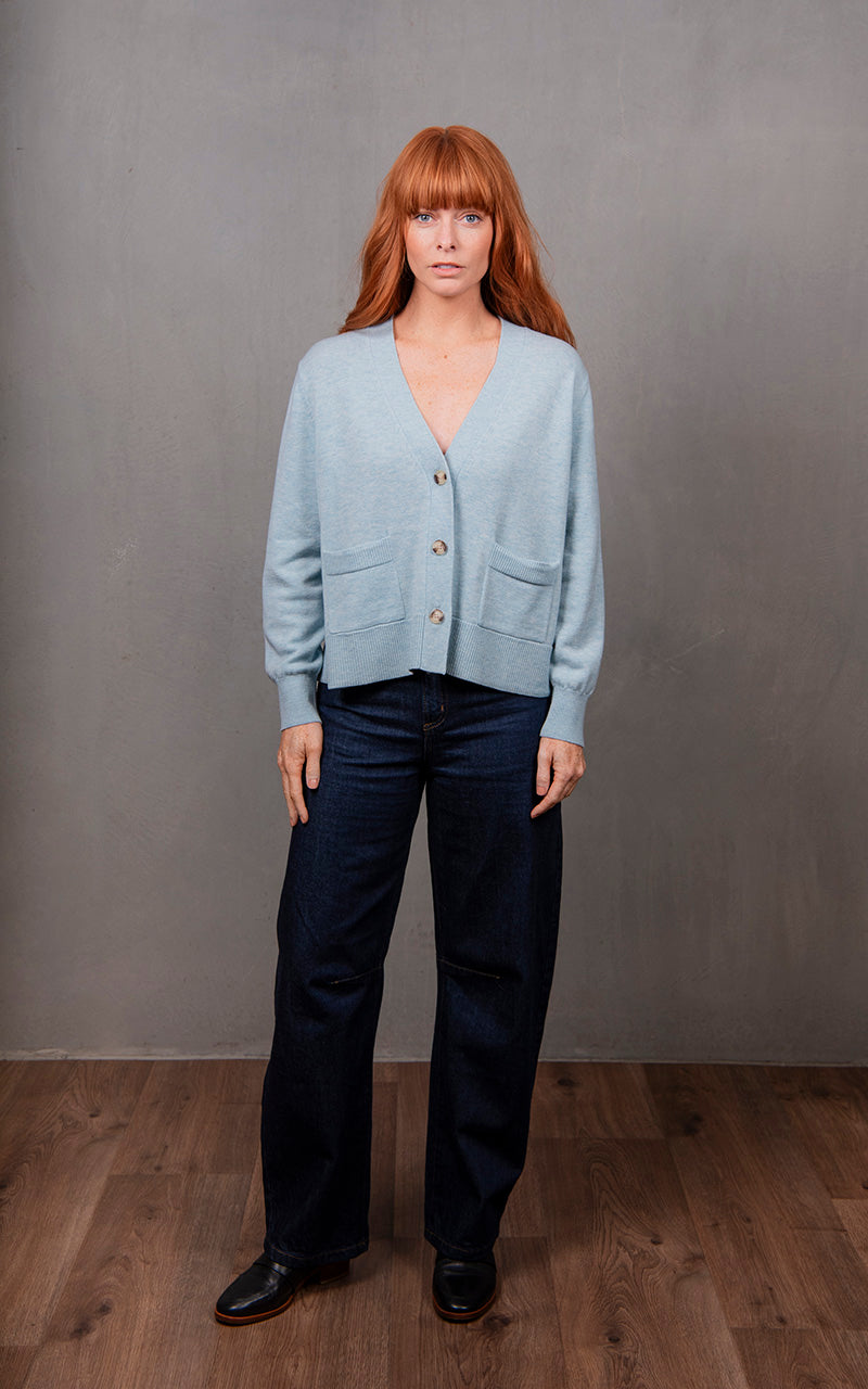 Bridge & Lord V-Neck Relaxed Cropped Cardigan BL6606