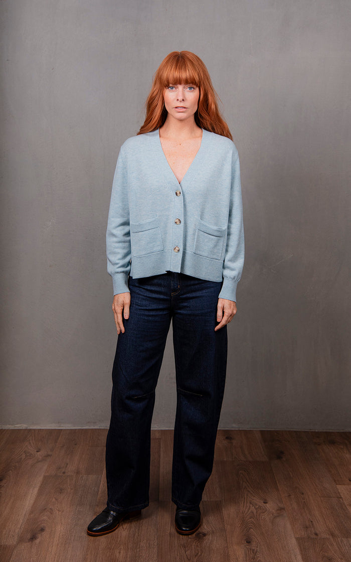 Bridge & Lord V-Neck Relaxed Cropped Cardigan BL6606