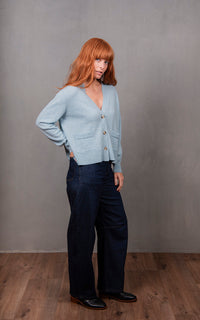 Bridge & Lord V-Neck Relaxed Cropped Cardigan BL6606