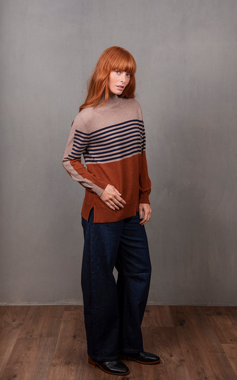 Bridge & Lord Stripe And Colour Block Tunic BL6622