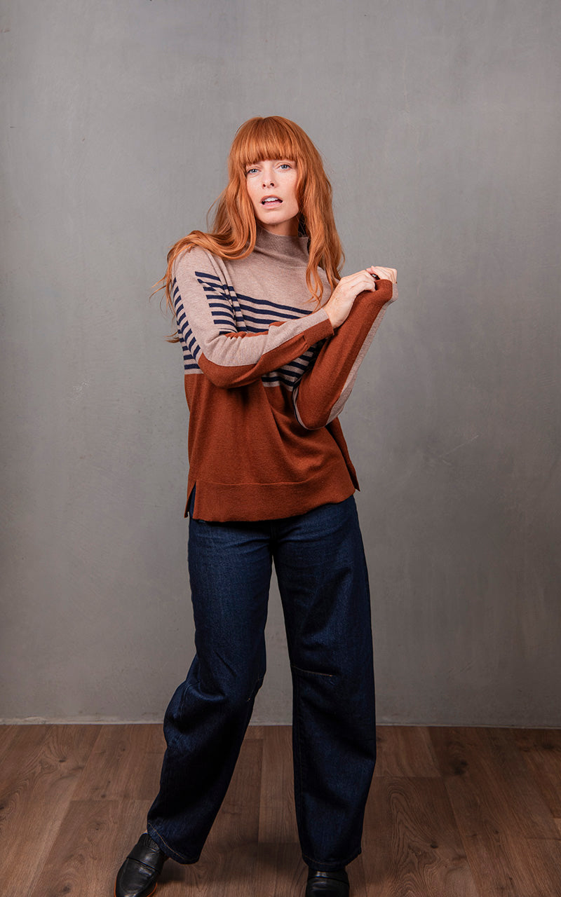 Bridge & Lord Stripe And Colour Block Tunic BL6622
