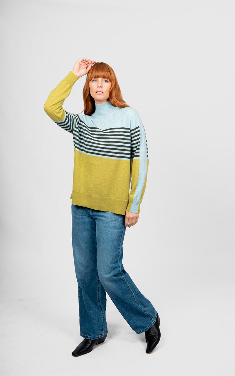 Bridge & Lord Stripe And Colour Block Tunic BL6622