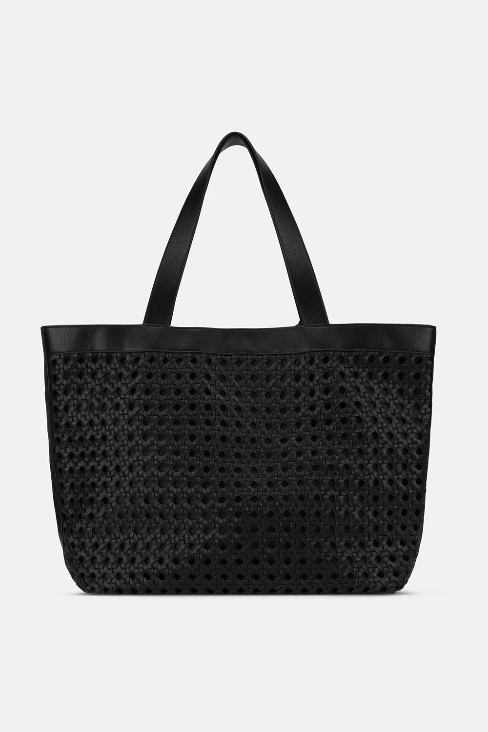 Ilse Jacobsen Large Beach Bag in Black-Black BRAID01