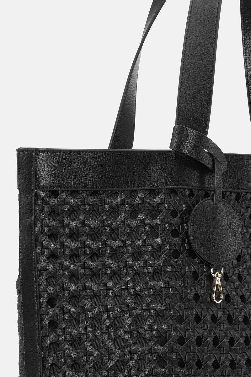 Ilse Jacobsen Large Beach Bag in Black-Black BRAID01