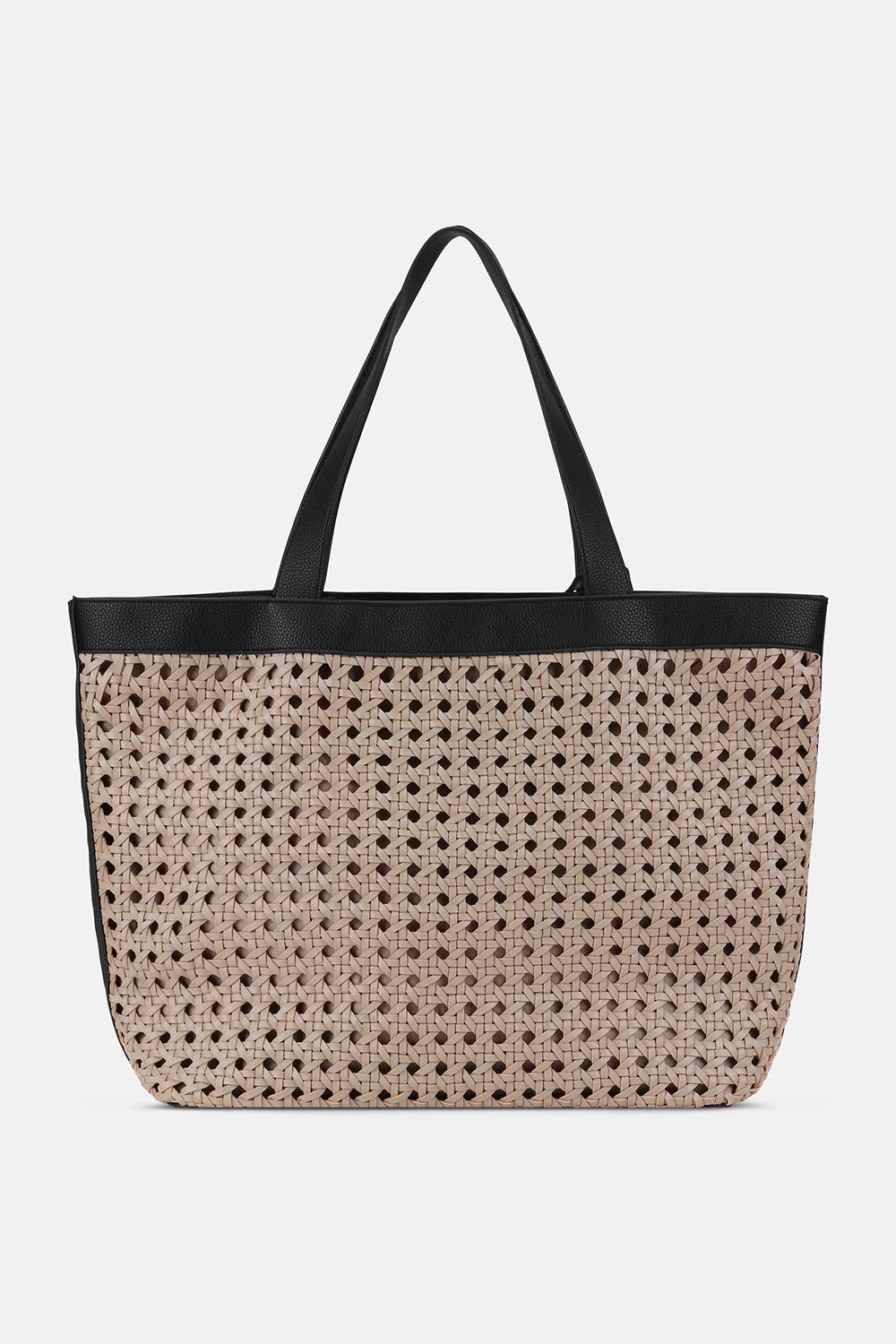 Ilse Jacobsen Large Beach Bag in Sand Pile-Black BRAID01