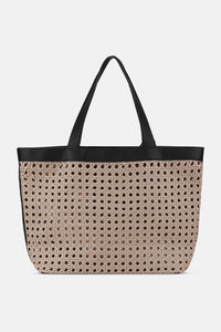 Ilse Jacobsen Large Beach Bag in Sand Pile-Black BRAID01