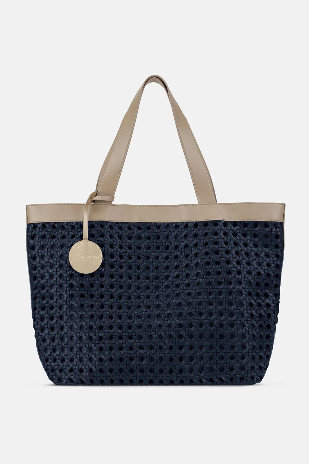 Ilse Jacobsen Large Beach Bag in Dark Indigo-Sand Pile BRAID01